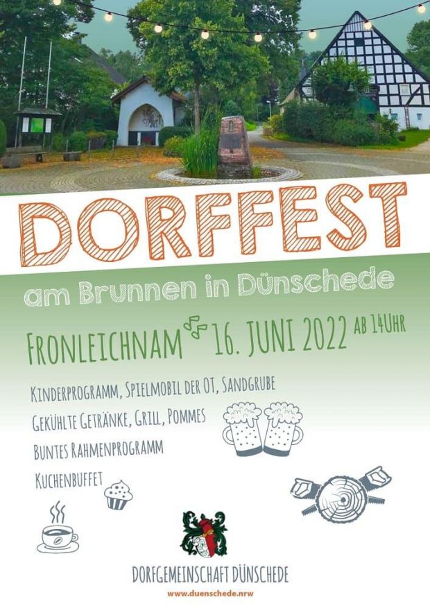 Plakat Dorffest D&uuml;nschede 2022